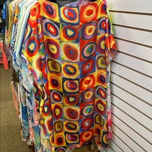 Colorful Abstract Circle Print Kaftan